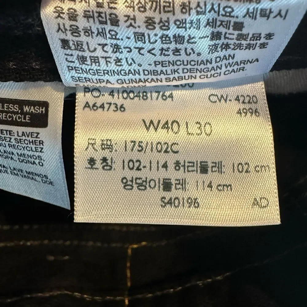 Levi’s 505 Men’s Black Straight Leg Cotton Jeans Size 40x30